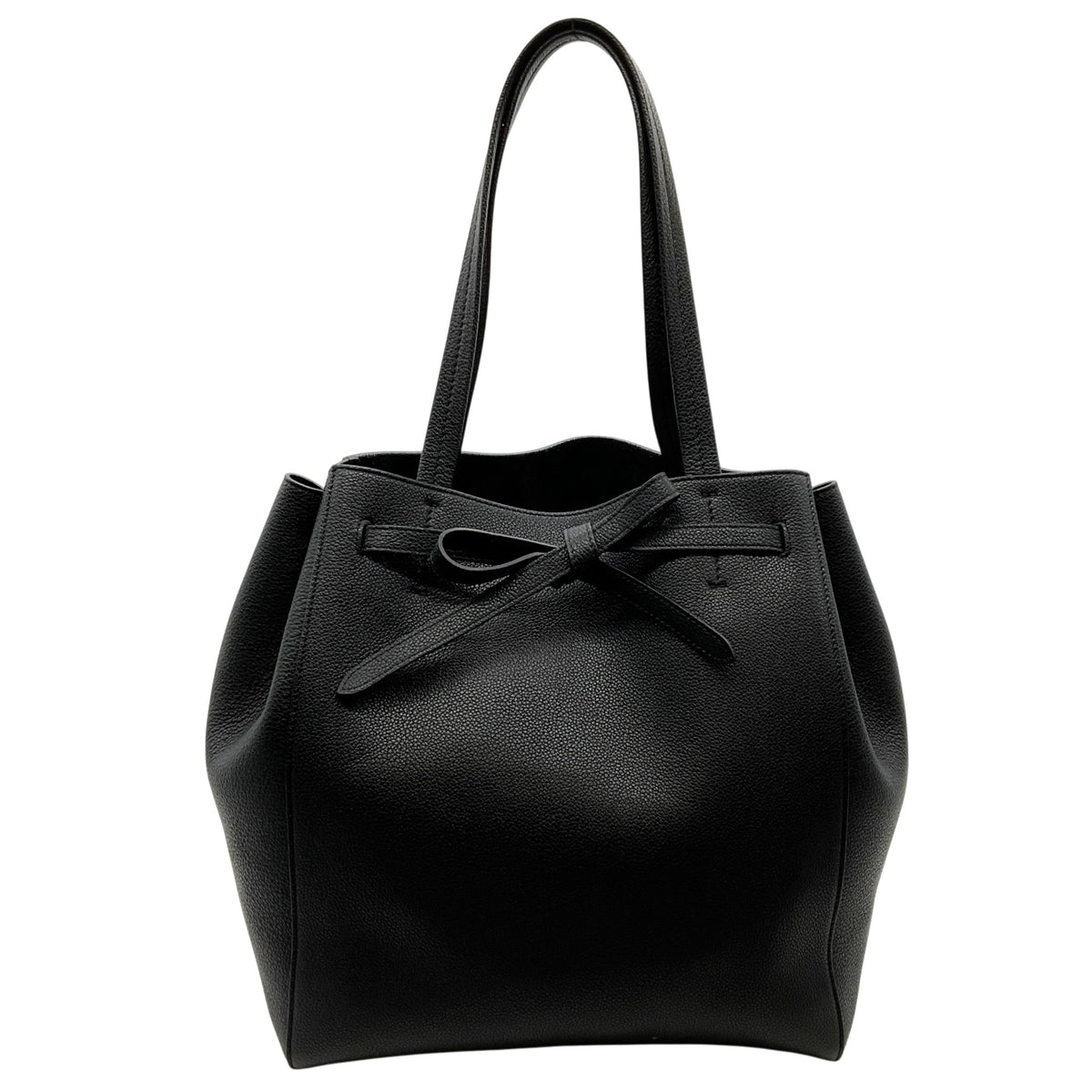 Celine Black Leather Phantom Tie Cabas Tote