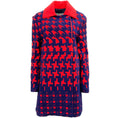 Load image into Gallery viewer, Mary Katrantzou Red / Purple Wool Houndstooth Coat
