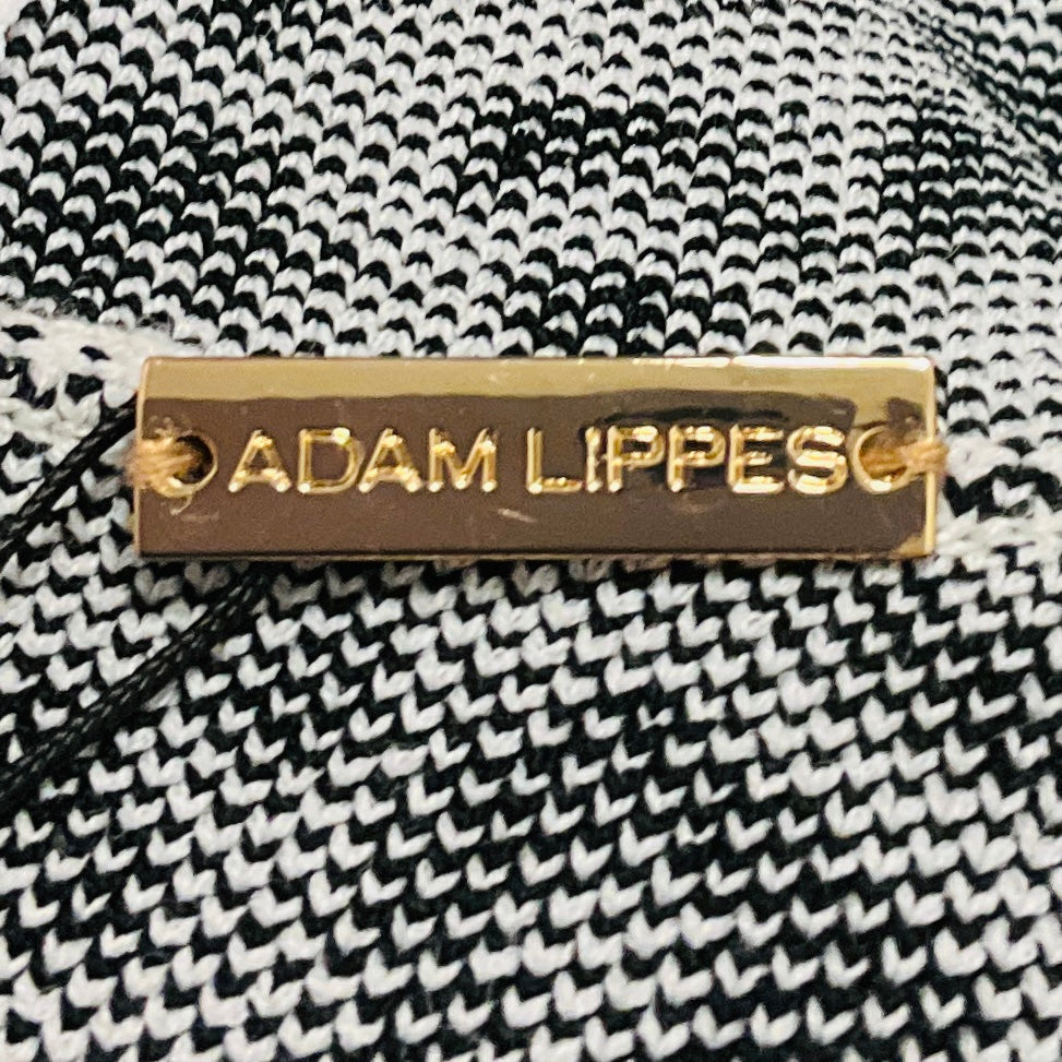 Adam Lippes White / Black Knit Jacquard Sleeveless Turtleneck Top