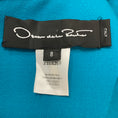 Load image into Gallery viewer, Oscar de la Renta Teal Short Sleeved Wool Stretch Asymmetric Hem Midi Dress with Belt
