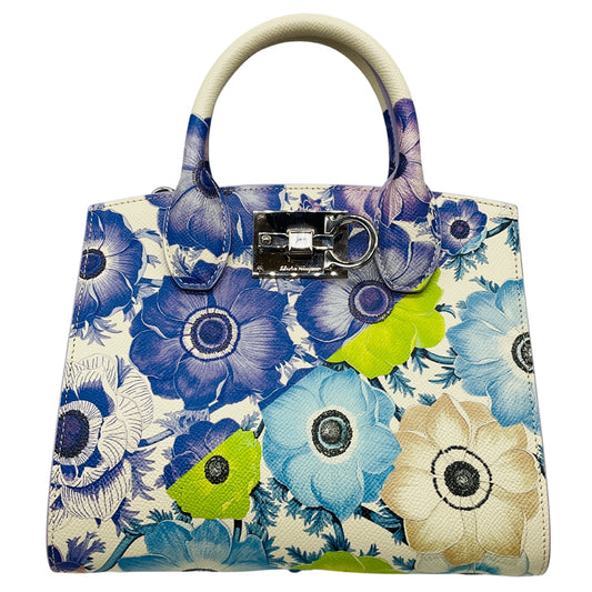 Salvatore Ferragamo New Lavender Mascarpone Calfskin Floral Print Small The Studio Bag
