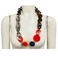 Load image into Gallery viewer, Marni Red Multi Resin and Wood Ring Statement Necklace
