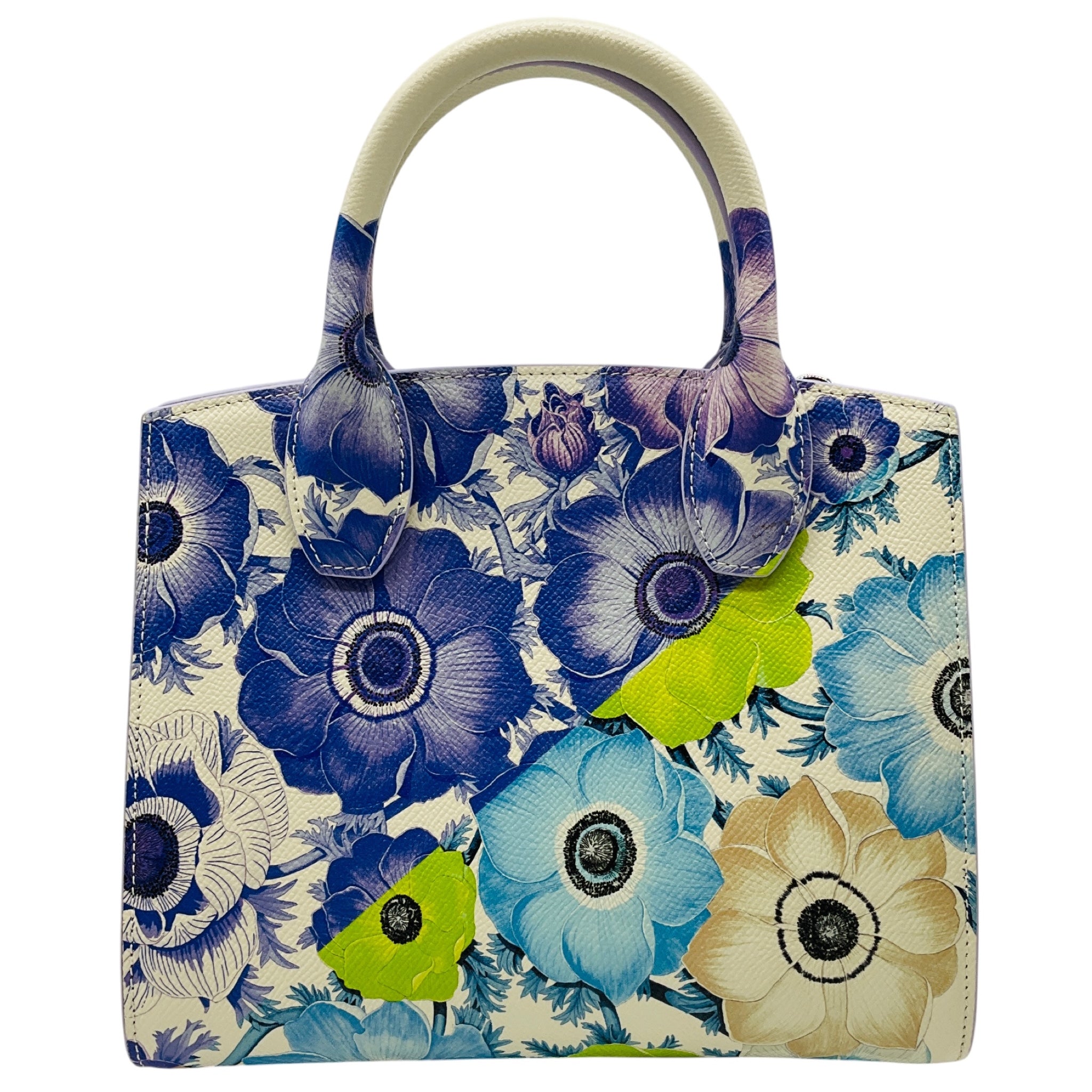 Salvatore Ferragamo New Lavender Mascarpone Calfskin Floral Print Small The Studio Bag
