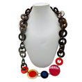 Load image into Gallery viewer, Marni Red Multi Resin and Wood Ring Statement Necklace
