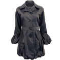 Load image into Gallery viewer, Giorgio Armani Black Satin Coat with Bubble Hem
