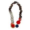 Load image into Gallery viewer, Marni Red Multi Resin and Wood Ring Statement Necklace
