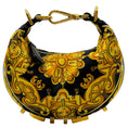Load image into Gallery viewer, Fendi  X Versace 2022 Black / Gold Silk Fendace Baroque Nano Fendigraphy Hobo Charm Clutch
