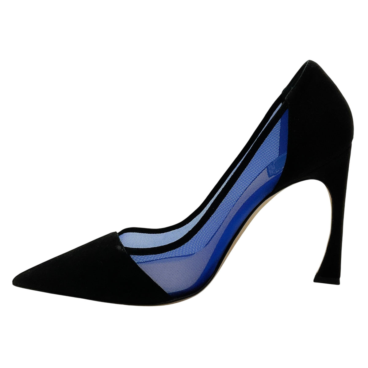 Christian Dior Black Suede / Cobalt Blue Mesh Songe Pumps