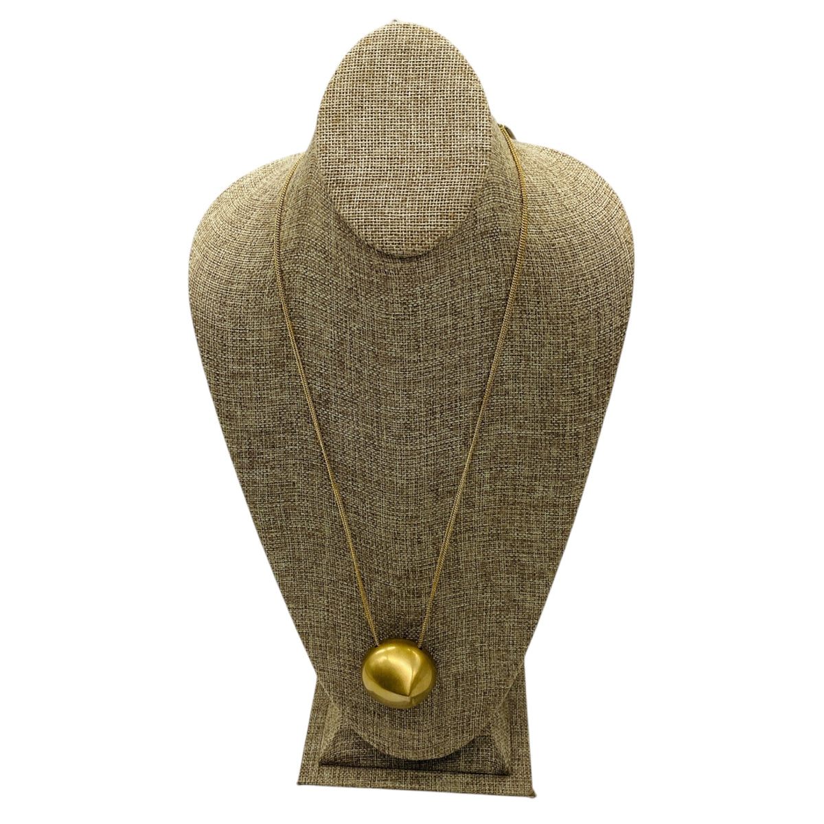 Ferragamo Gold Aluminum and Brass Sculptural Pendant Necklace