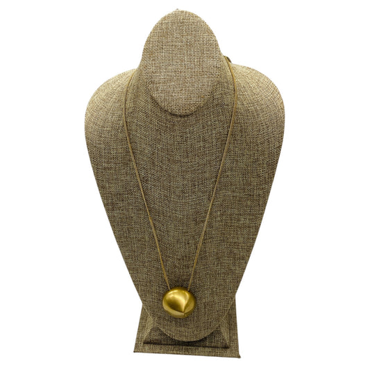 Ferragamo Gold Aluminum and Brass Sculptural Pendant Necklace