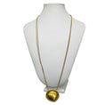 Load image into Gallery viewer, Ferragamo Gold Aluminum and Brass Sculptural Pendant Necklace

