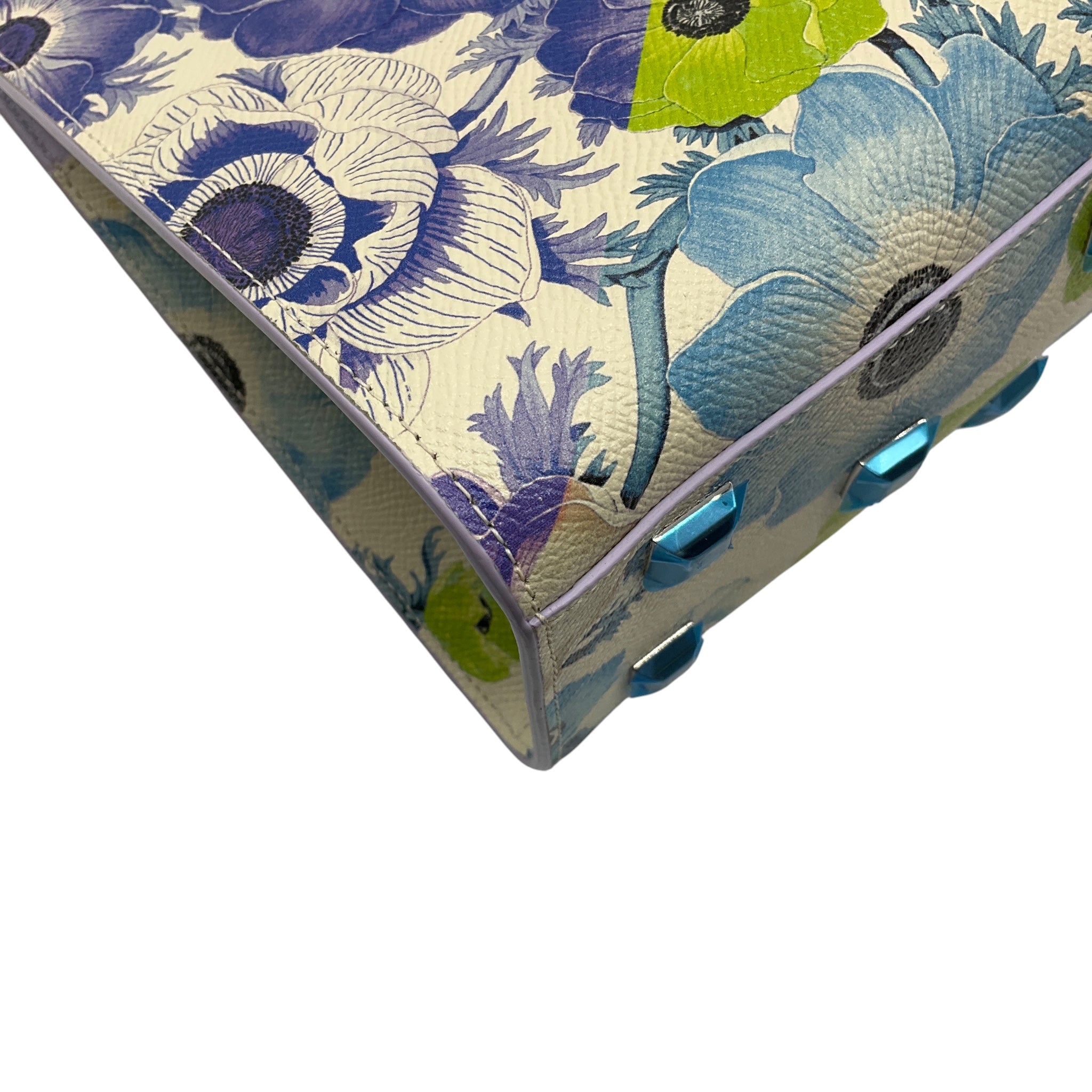 Salvatore Ferragamo New Lavender Mascarpone Calfskin Floral Print Small The Studio Bag