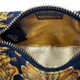 Load image into Gallery viewer, Fendi  X Versace 2022 Black / Gold Silk Fendace Baroque Nano Fendigraphy Hobo Charm Clutch

