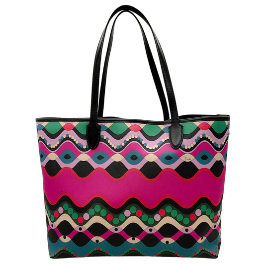 Emilio Pucci Teal / Fuchsia Multi Color Tote Bag
