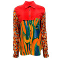Load image into Gallery viewer, Marni Red / Tangerine Silk / Cotton Poplin Polo Neck Shirt
