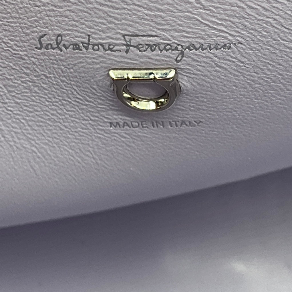 Salvatore Ferragamo New Lavender Mascarpone Calfskin Floral Print Small The Studio Bag