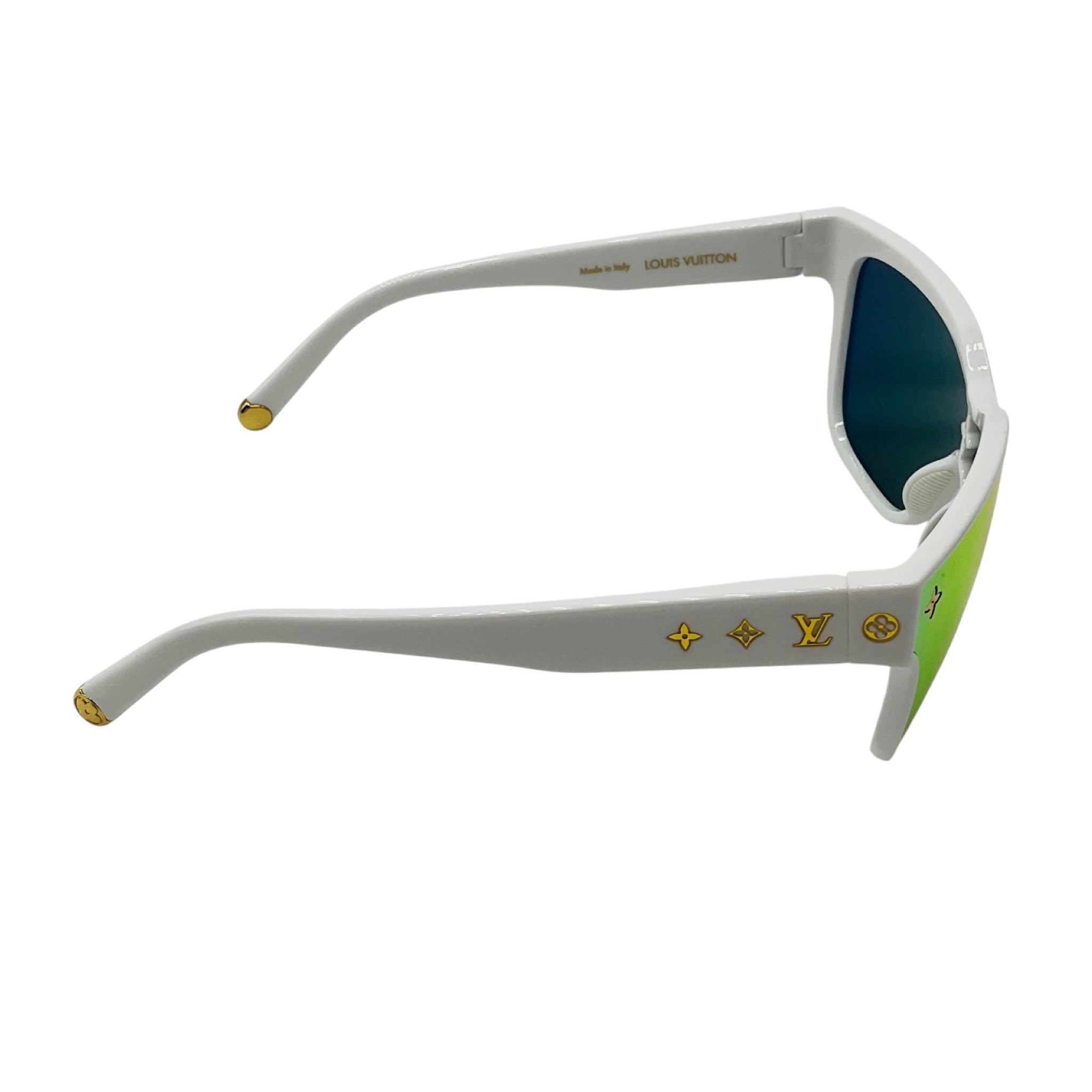 Louis Vuitton White LV Shadow Square Sunglasses