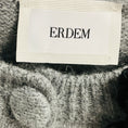 Load image into Gallery viewer, Erdem Grey Cropped Wool Knit Cardigan Sweater with Black Embroidery
