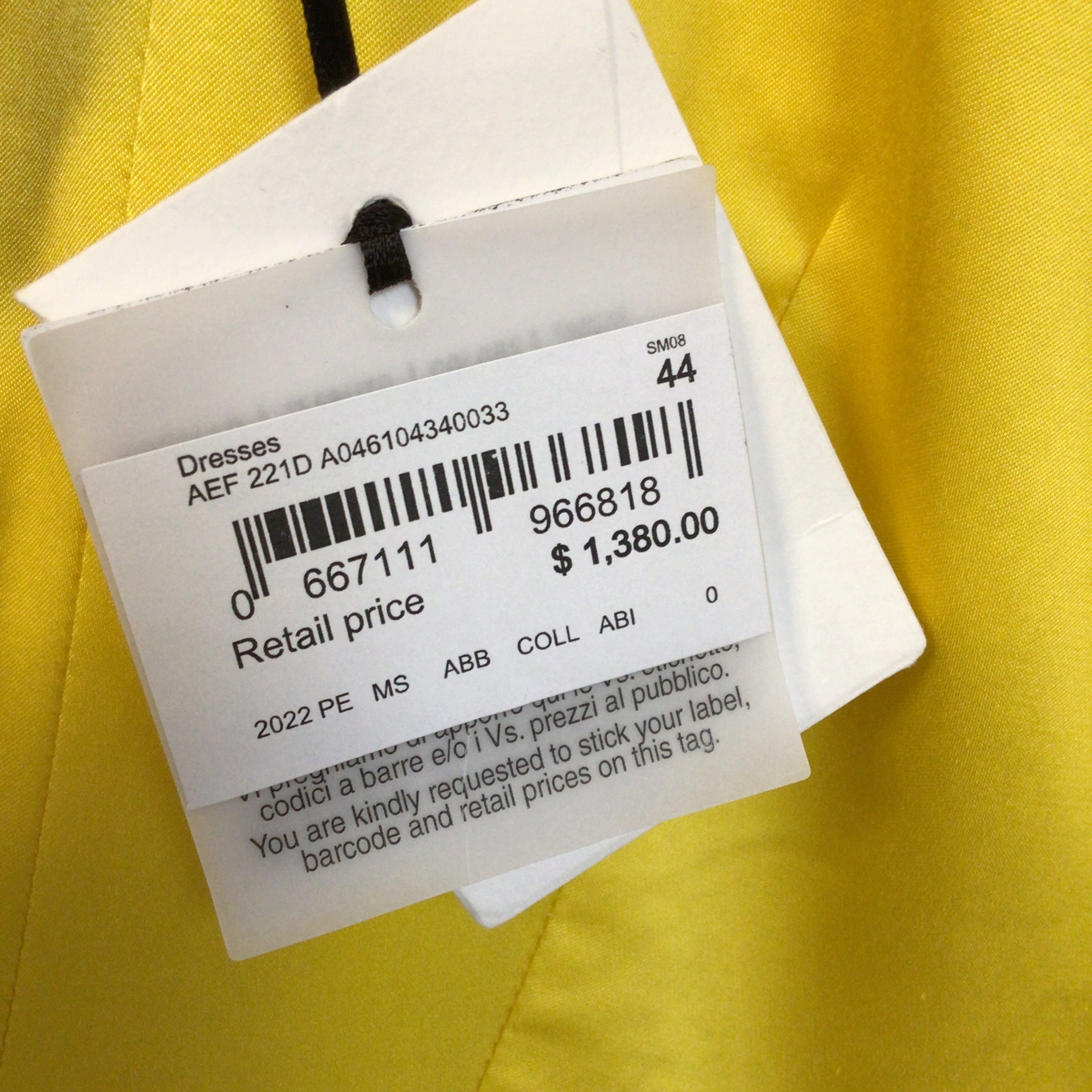 Moschino Couture Yellow Sleeveless Button-front Cotton Midi Dress