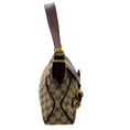Load image into Gallery viewer, Gucci Burgundy Leather GG Monogram Gold Horsebit Chain Flap Shoulder Bag
