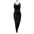 Load image into Gallery viewer, Alexandre Vauthier Black Sequined Halter Asymmetric Dress
