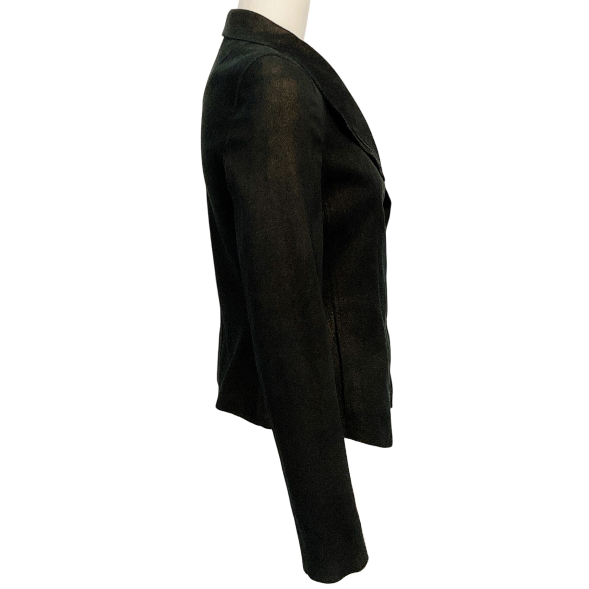 Akris Punto Bronze Metallic Leather Moto Jacket