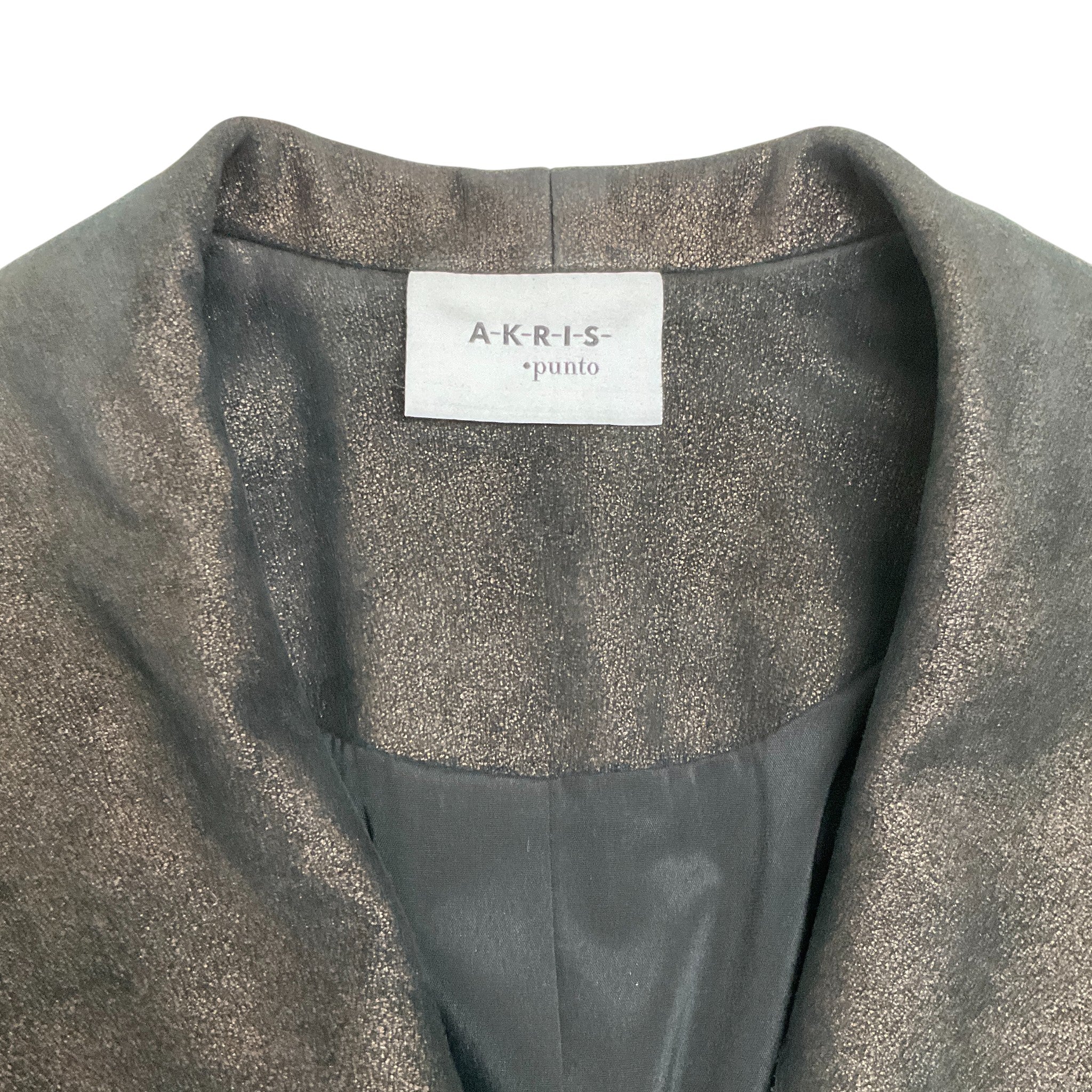 Akris Punto Bronze Metallic Leather Moto Jacket