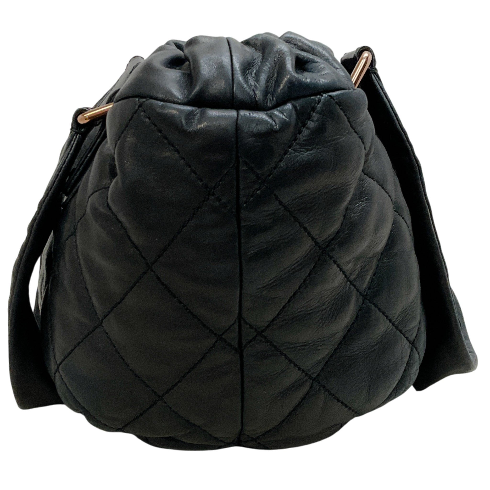 Chanel Vintage 2006 Black Quilted Leather Cloudy Bag