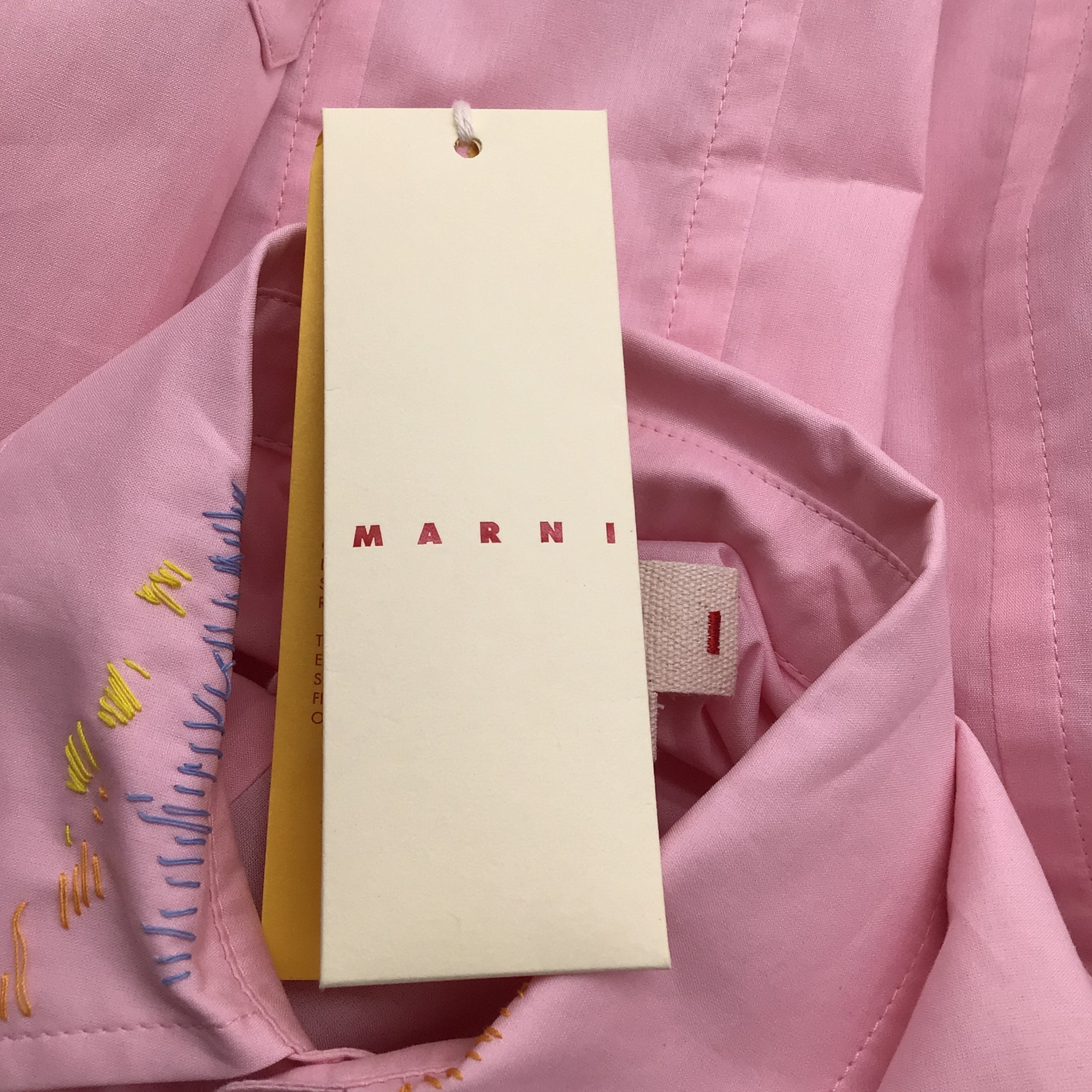 Marni Light Pink Organic Yarn Dyed Cotton Poplin Dress