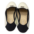 Load image into Gallery viewer, Chanel Ivory / Black / Silver CC Logo Grosgrain Trimmed Patent Leather Loafers / Flats
