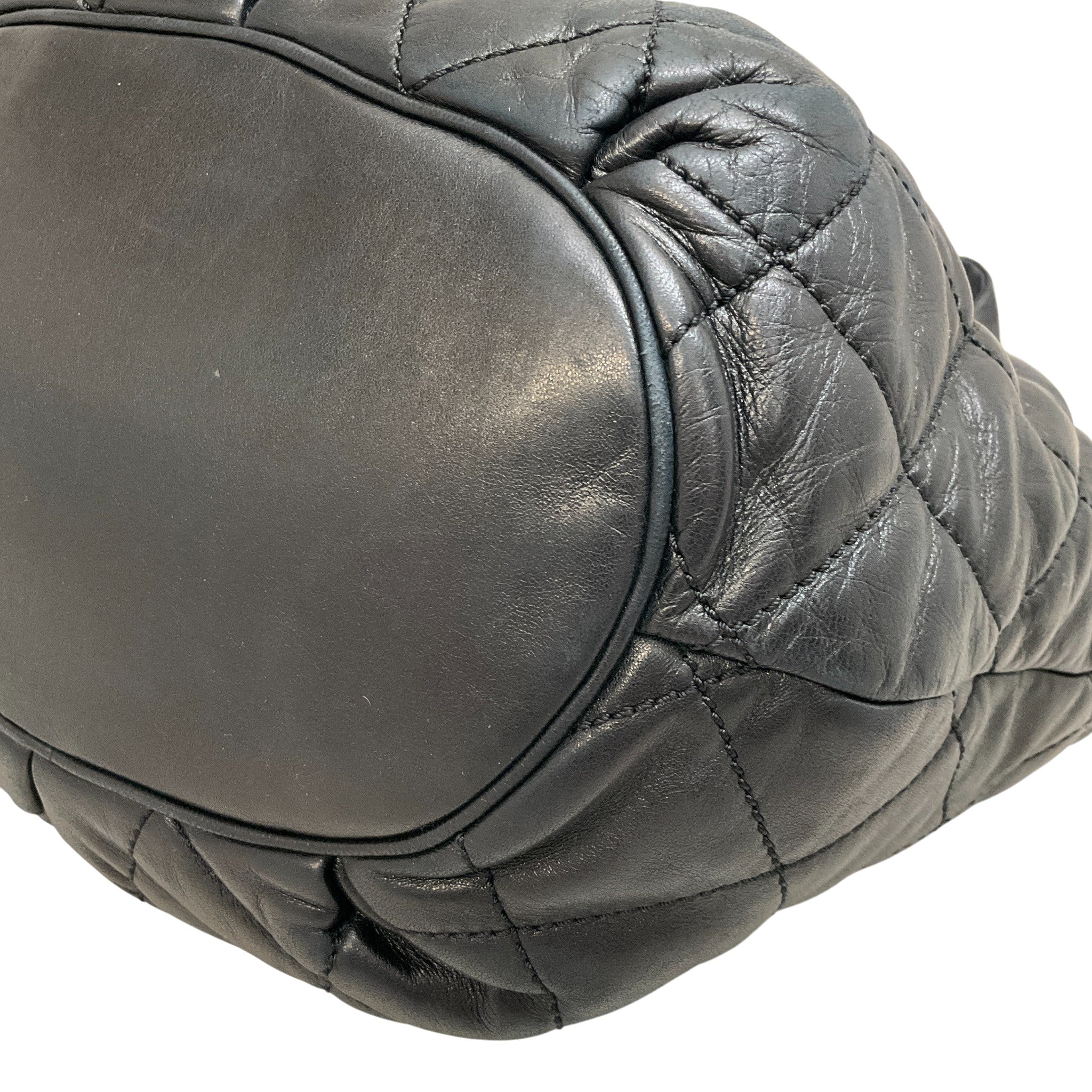 Chanel Vintage 2006 Black Quilted Leather Cloudy Bag