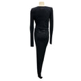 Load image into Gallery viewer, Alexandre Vauthier Navy Blue Crystal Embellished Long Sleeved V-Neck Dress
