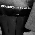 Load image into Gallery viewer, Brandon Maxwell Black Notched Collar One Button Wool and Silk Jacket
