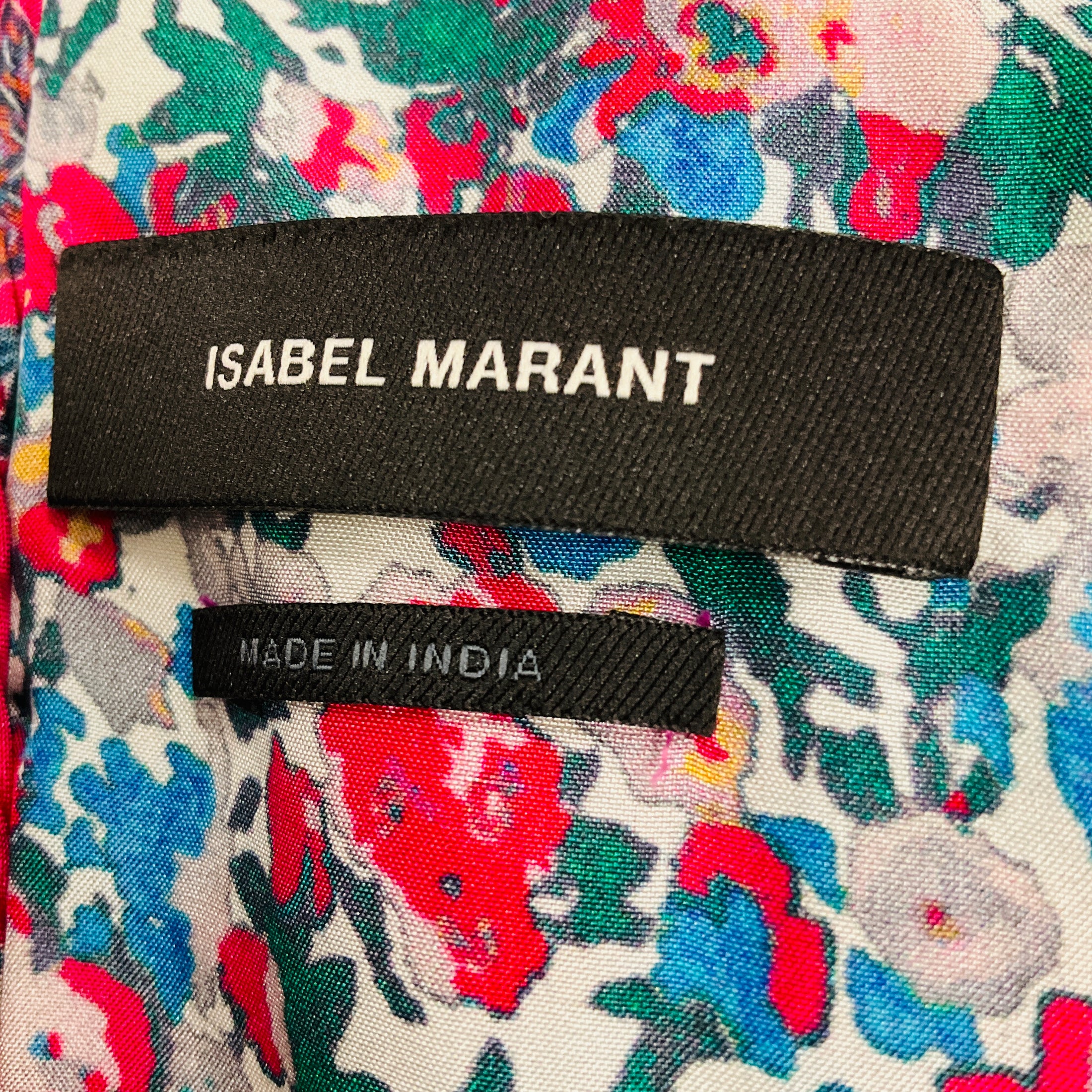 Isabel Marant Blue Multi Faxinalia Floral Printed Cropped Top