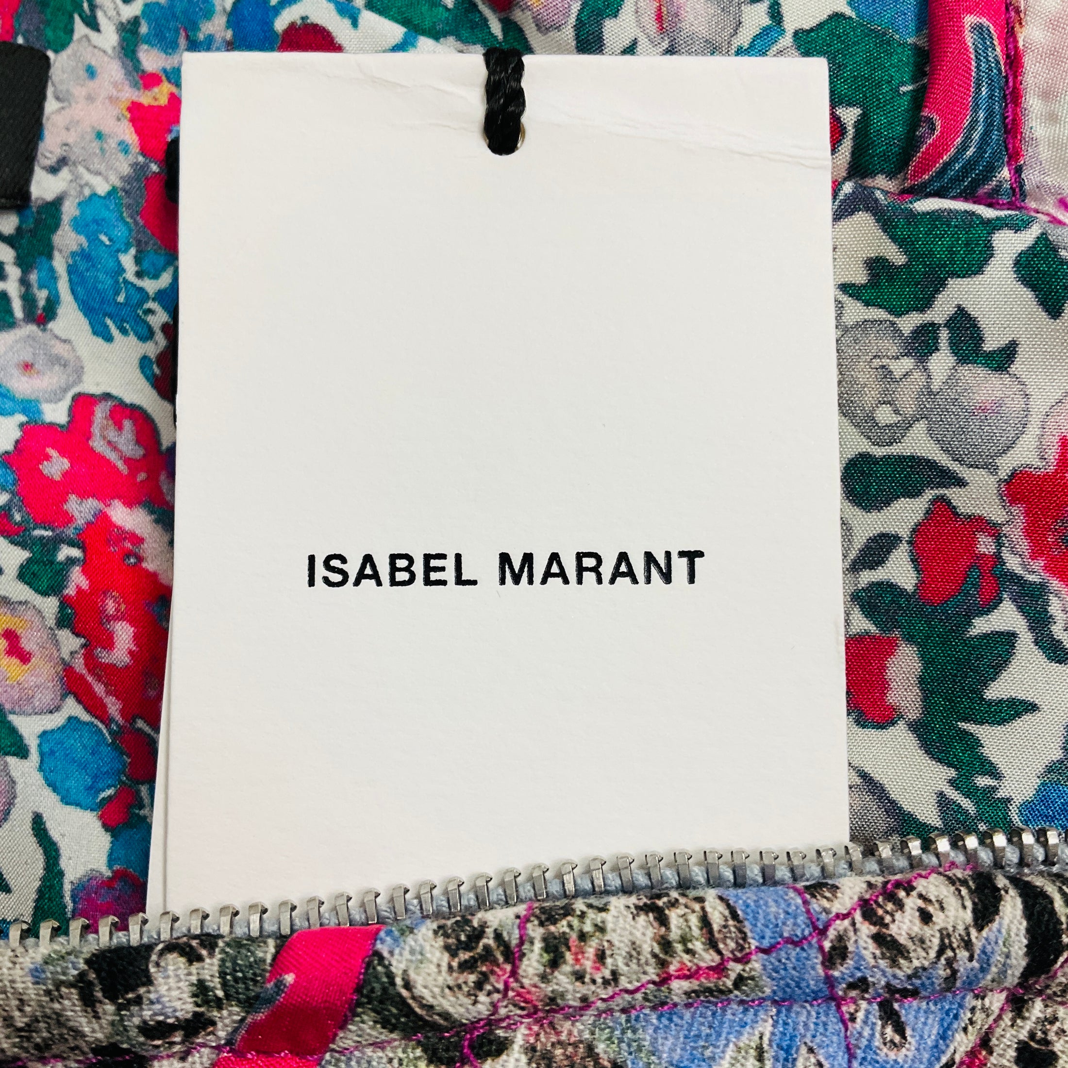 Isabel Marant Blue Multi Faxinalia Floral Printed Cropped Top