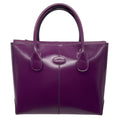 Load image into Gallery viewer, Tod's Purple Shiny Leather Double Top Handle Tote Handbag

