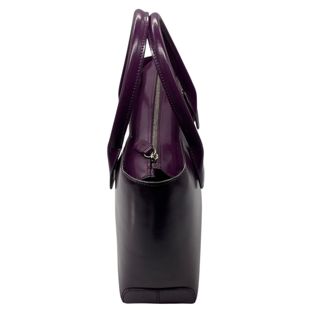 Tod's Purple Shiny Leather Double Top Handle Tote Handbag