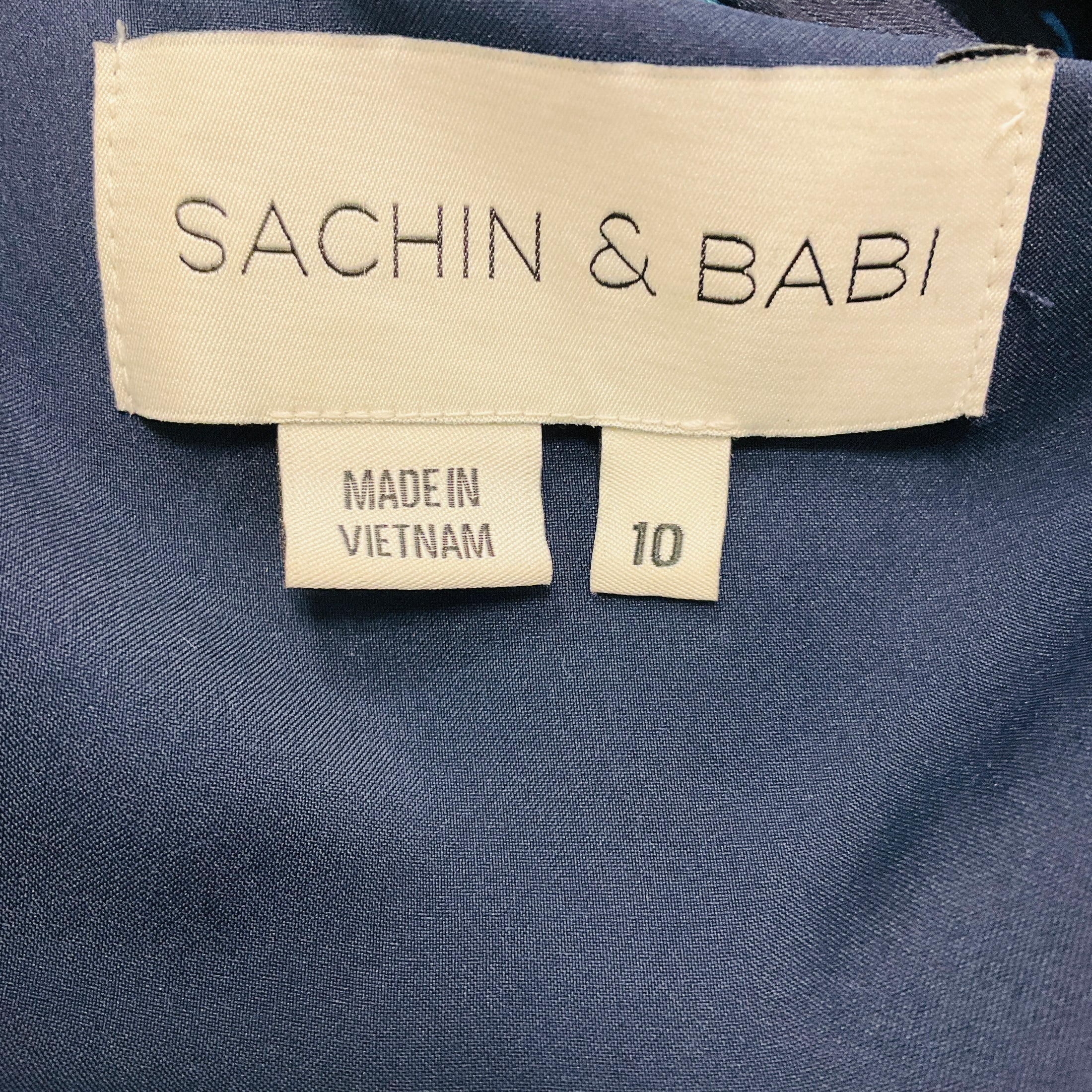 Sachin & Babi Navy / Light Blue Poseidon Venetian Petal Kayla Gown