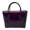 Load image into Gallery viewer, Tod's Purple Shiny Leather Double Top Handle Tote Handbag
