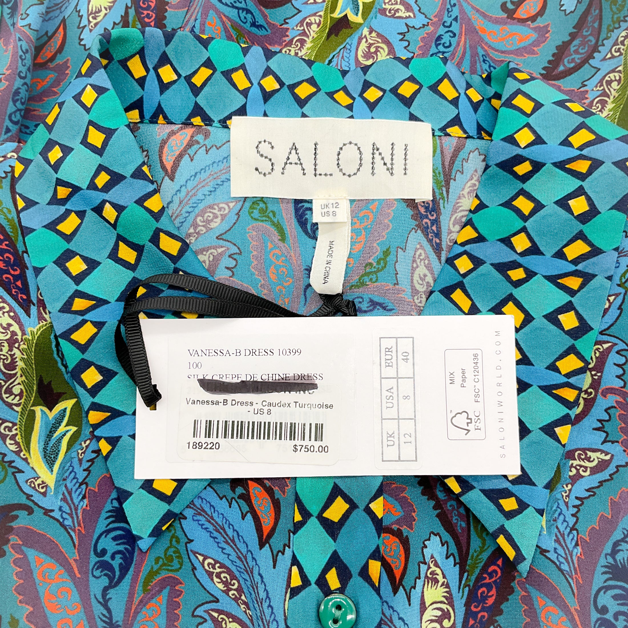 Saloni Caudex Turquoise Vanessa B Dress