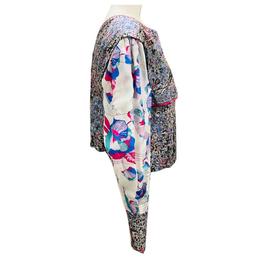 Isabel Marant Blue Multi Faxinalia Floral Printed Cropped Top