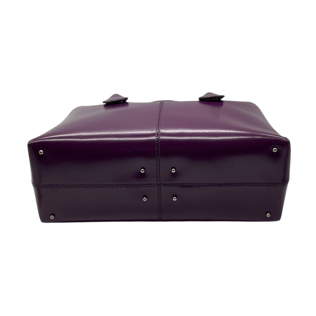 Tod's Purple Shiny Leather Double Top Handle Tote Handbag