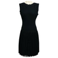 Load image into Gallery viewer, Alaia Black Sleeveless Pleated Shimmer Knit Flared Dress
