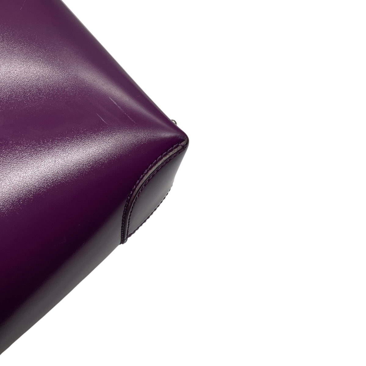 Tod's Purple Shiny Leather Double Top Handle Tote Handbag