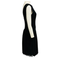 Load image into Gallery viewer, Alaia Black Sleeveless Pleated Shimmer Knit Flared Dress
