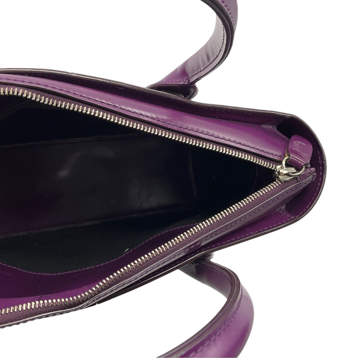Tod's Purple Shiny Leather Double Top Handle Tote Handbag