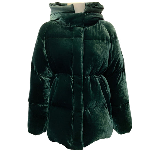 Moncler Green Velvet Puffer Coat
