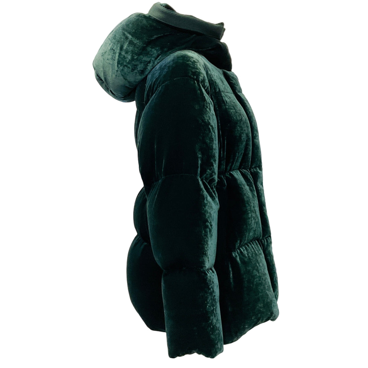 Moncler Green Velvet Puffer Coat