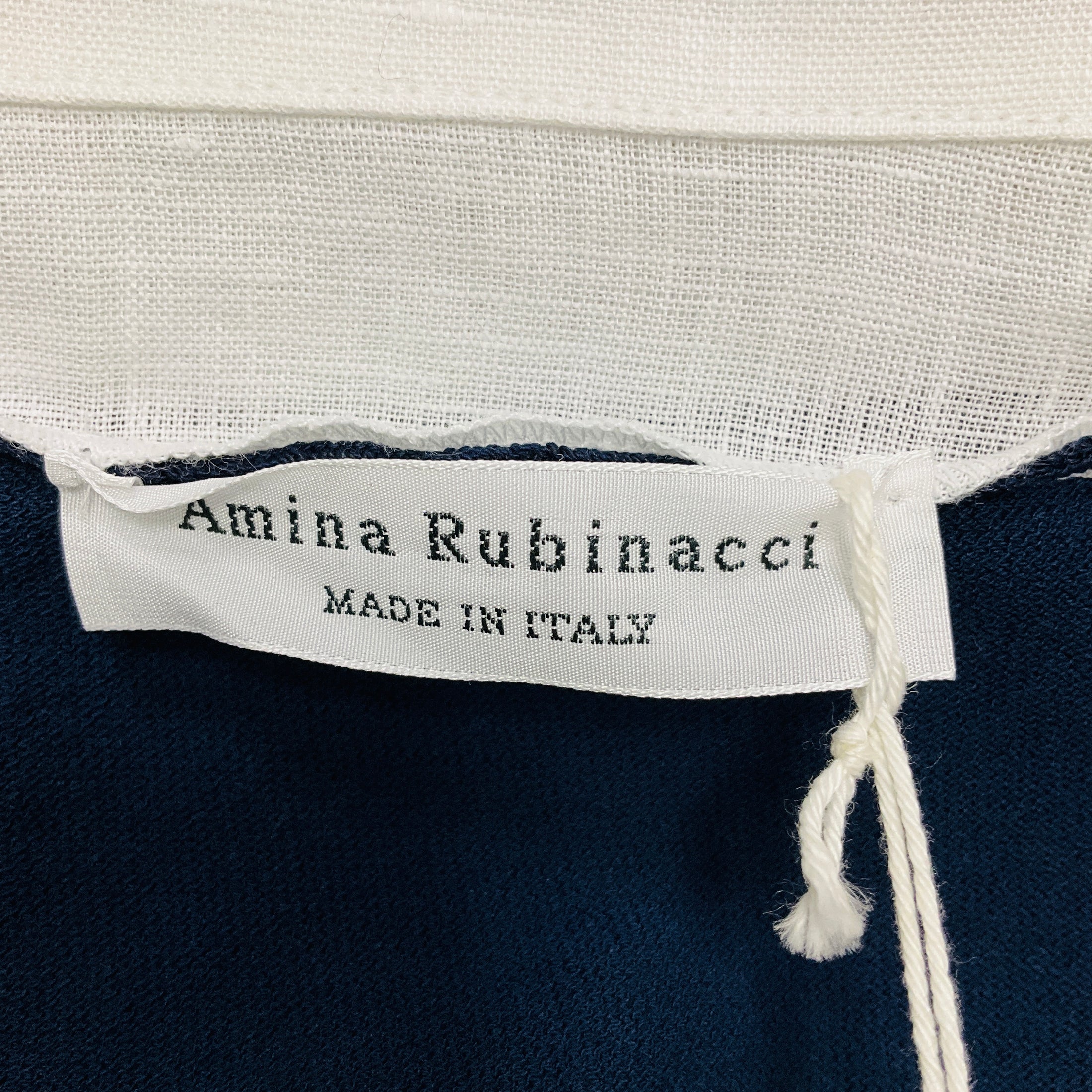 Amina Rubinacci British Blue Linen and Cotton Knit Trillo Top