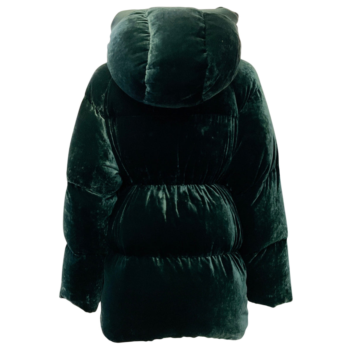 Moncler Green Velvet Puffer Coat